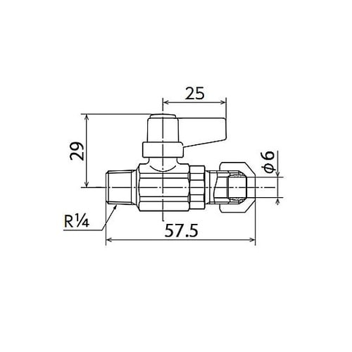 R 1/4”x 6.0mm ミニボールバ