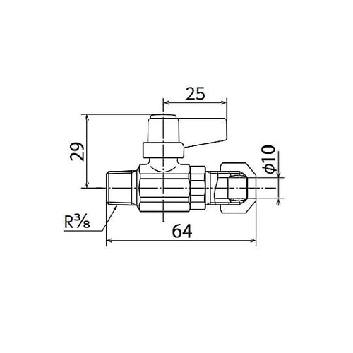 R 3/8”x10.0mm ミニボールバ