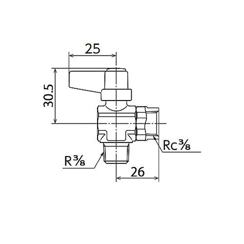 R 3/8”xR 3/8” ミニボールバ