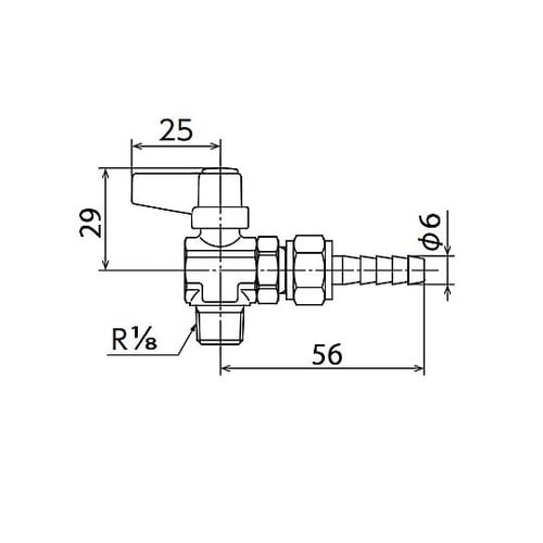 R1/8”x 6.0mm ミニボールバル