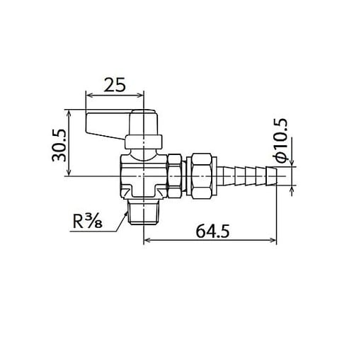 R3/8”x10.5mm ミニボールバル