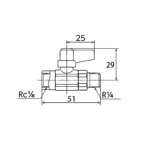 Rc1/8”xR 1/4” ミニボールバ
