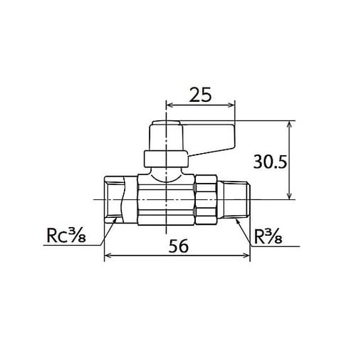 Rc3/8”xR 3/8” ミニボールバ