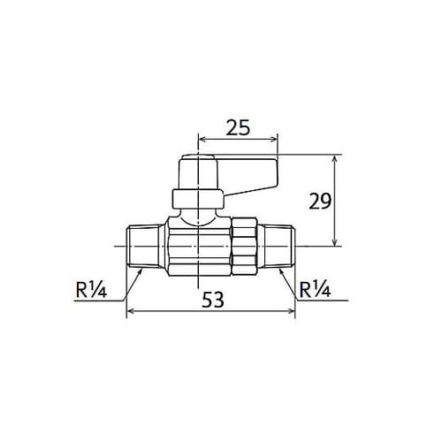 R 1/4” ミニボールバルブ EA42