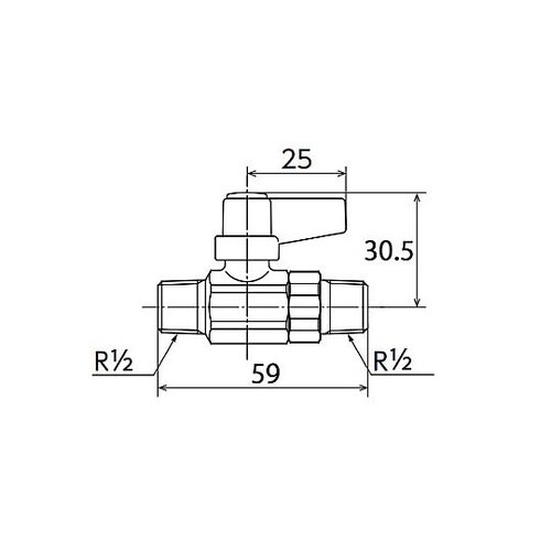 R 1/2” ミニボールバルブ EA42
