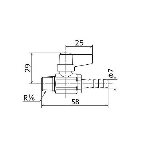 R 1/8”x 7.0mm ミニボールバ