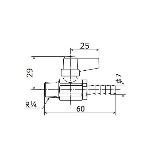 R 1/4”x 7.0mm ミニボールバ