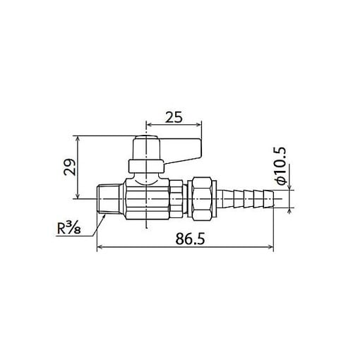 R 3/8”x10.5mm ミニボールバ