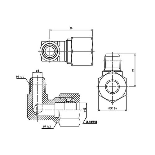 R 1/4”x 12 mm リングジョイ