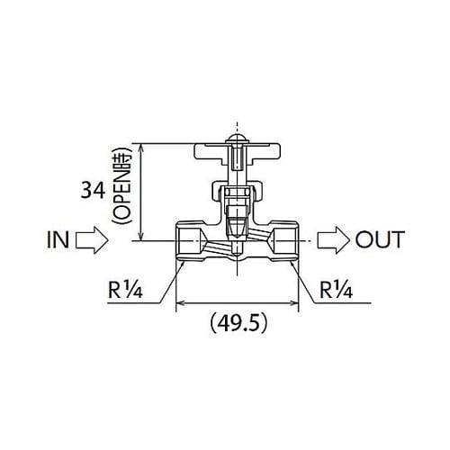 R 1/4”x 8mm ニードルバルブ(