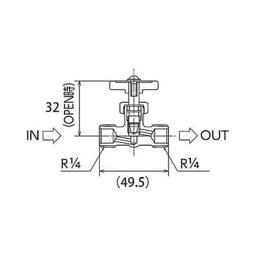 R 1/4”x 8mm ニードルバルブ(