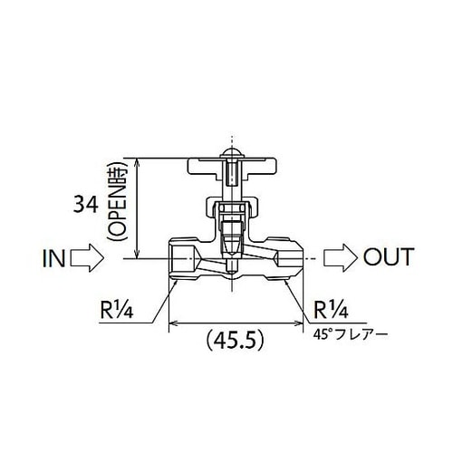 R 1/4”x 8mm ニードルバルブ(