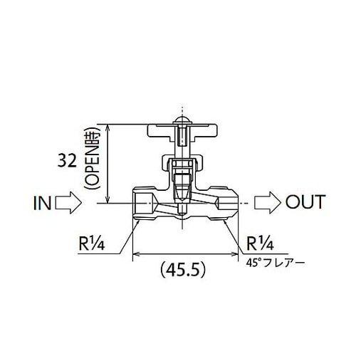 R 1/4”x 8mm ニードルバルブ(
