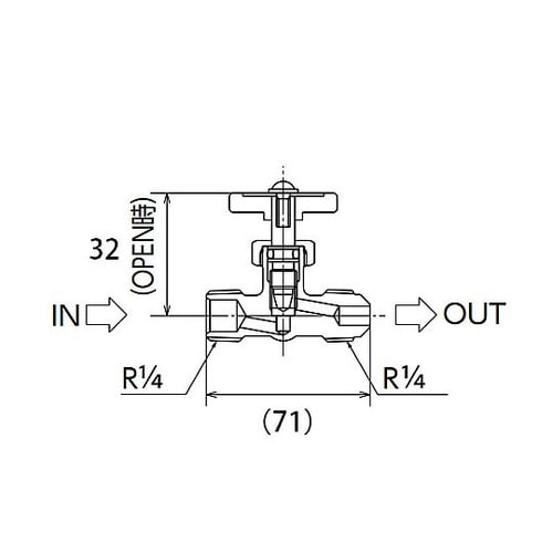 R 1/4”x 8mm ニードルバルブ(