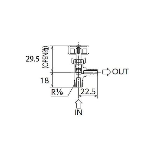 R1/8”xφ8mm ニードルバルブ(ス