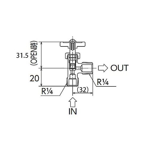 R 1/4”x 8mm ニードルバルブ(