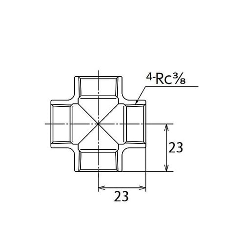 Rc 3/8” クロス継手(ステンレス