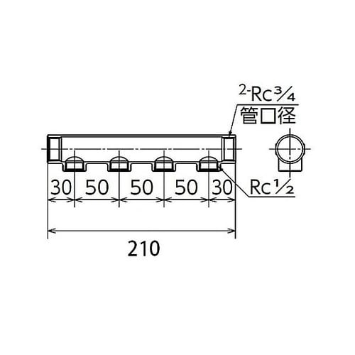 Rc3/4”xRc1/2” ヘッダー(4