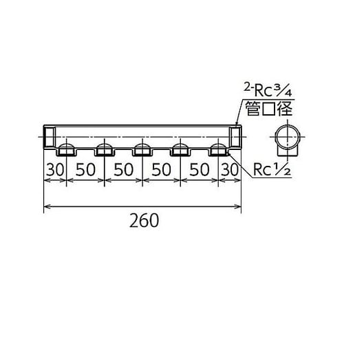 Rc3/4”xRc1/2” ヘッダー(5
