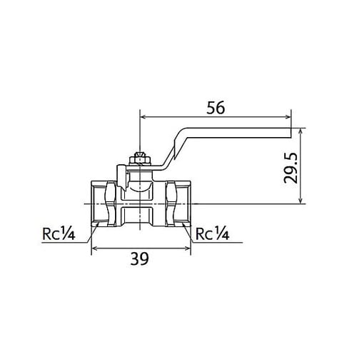 Rc 1/4” ボールバルブ(真鍮製)