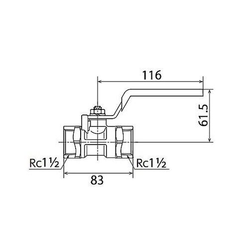 Rc1・1/2” ボールバルブ(真鍮製)