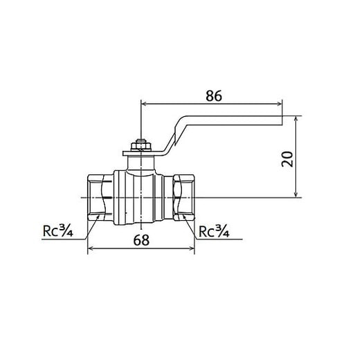 Rc3/4” ボールバルブ(消火設備用/
