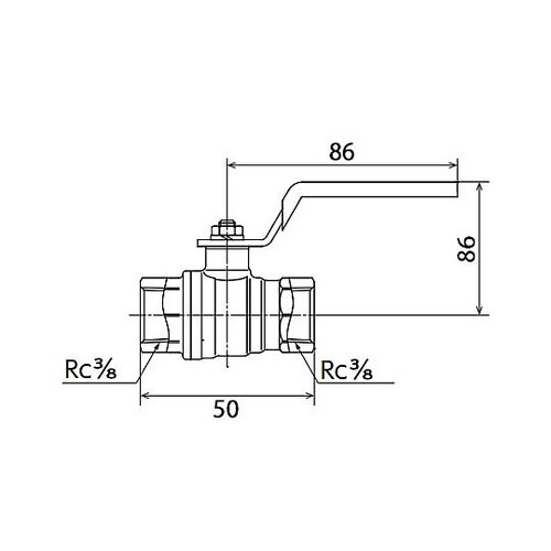 Rc 3/8” ボールバルブ(真鍮製)