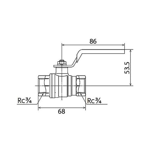 Rc 3/4” ボールバルブ(真鍮製)