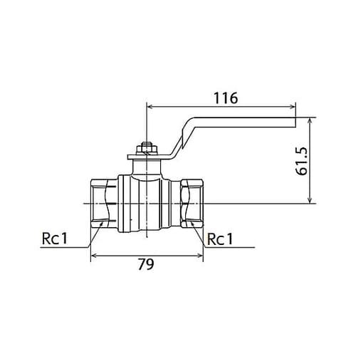 Rc 1” ボールバルブ(真鍮製)