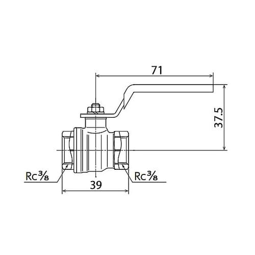 Rc 3/8” ボールバルブ(真鍮) E