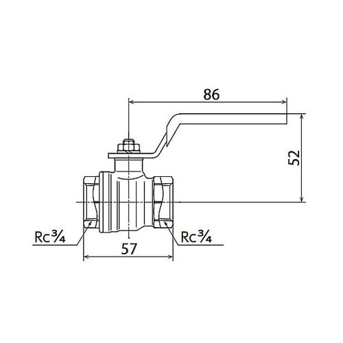 Rc 3/4” ボールバルブ(真鍮) E