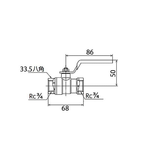 Rc 3/4” ねじボールガス栓(LP