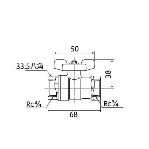 Rc 3/4” ねじボールガス栓(LP