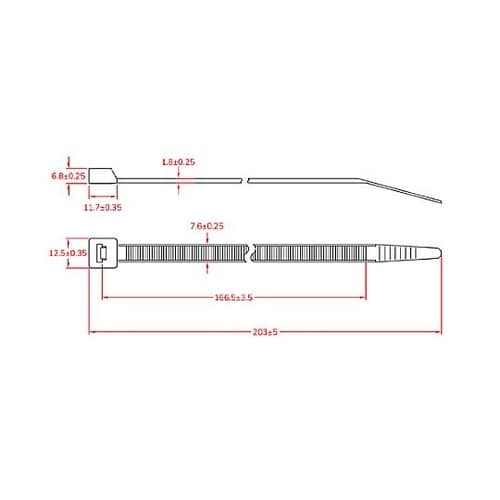203x 7.6mm 結束バンド(100