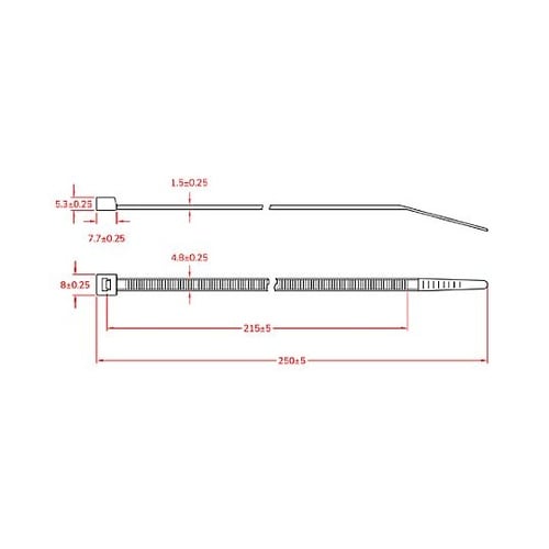 250x 4.8mm 結束バンド(耐薬品