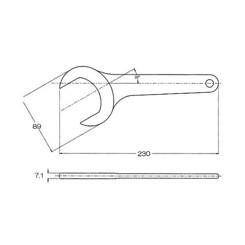 2・1/8” x230mm 片口スパナ(