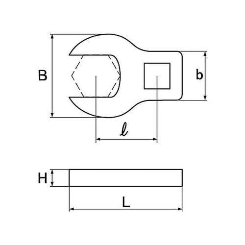 1/4”DRx 12mm クロウフットレ
