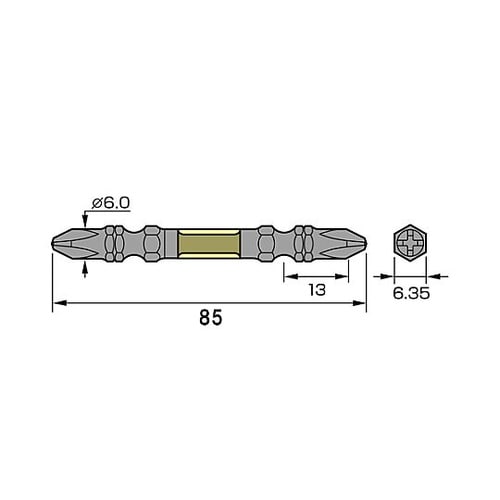 #2x 85mm 衝撃吸収ビット(高硬度