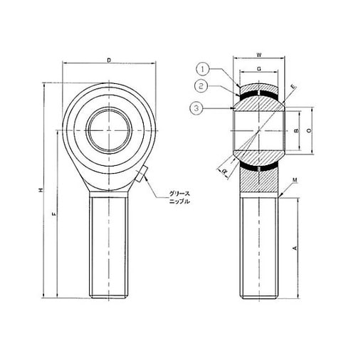 M16xP2.0 ロッドエンド(給油式