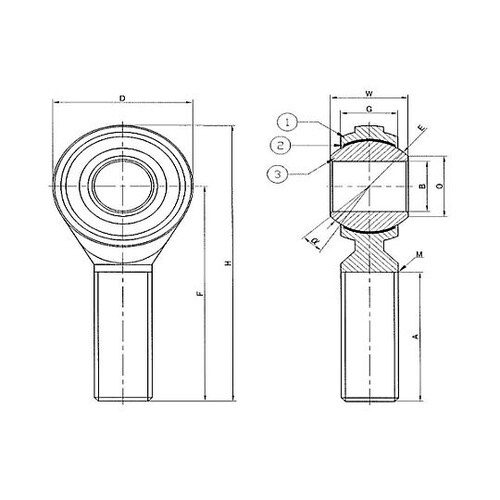 M16xP2.0 ロッドエンド(無給油