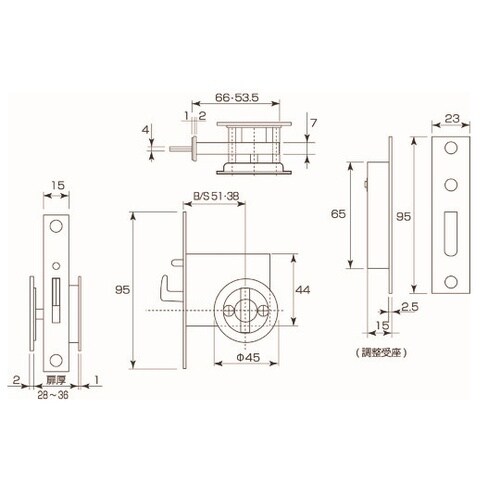 A170HY387 ケース引戸鎌錠
