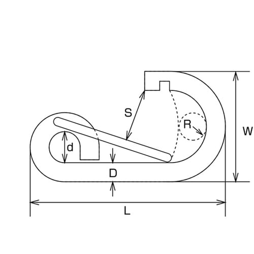 B135ステンレスR型フック線径10mm
