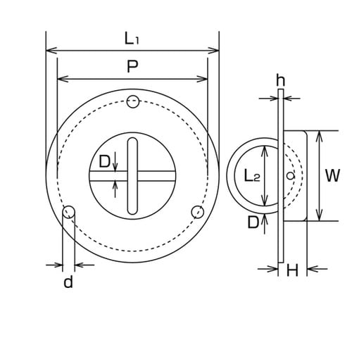 吊金具(ビス止めタイプ) ステンレス 埋