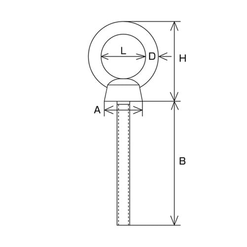 B2612 ステンレス ロングアイボルト