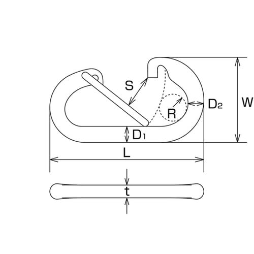 B2637ステンレスDフックSUS316