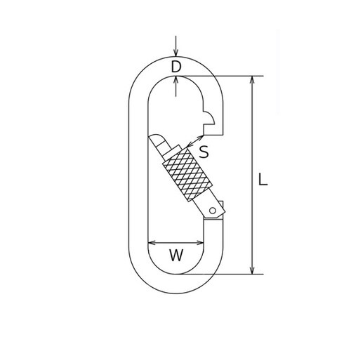 B2847ステンレスプチカラビナ黒色塗装