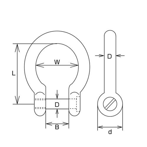 B627ステンレス沈みオタフクシャックル