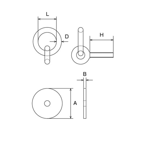 リングフック ステンレス 丸カンボルトS