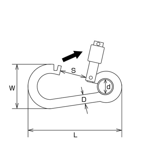 B884 ステンレス オープンフックA型
