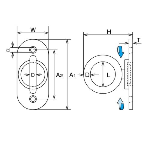 アイプレート ステンレス 回転パッドアイ